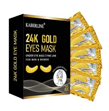 24K Gold Under Eye Mask (20 Pairs) - Under Eye Mask for for Puffy Eyes and Dark Circles. With Hyaluronic Acid &amp; Collagen