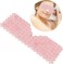 Rose Quartz Eye Mask with Cooling Jade, Reduce Puffiness, Hand Crafted for Facial Massage and Dark Circle (Crystal)