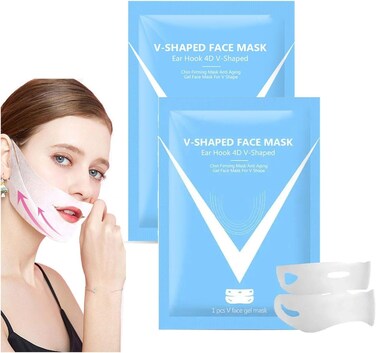 2PCS Double Chin Mask Reusable, Moisturizing and Firming, b-Tight Lift &amp; Firm Booty Mask,Lift Mask, V Line Lifting Mask for Chin Strap for Double Chin for Women