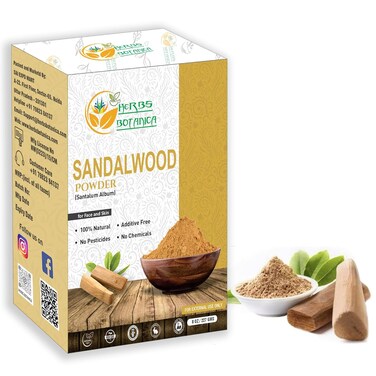 Herbs Botanica Chandan Sandalwood Powder Natural 227gm / 8 oz For Skin, Face Pack, Face Mask, Worship Tilak, Auspicious Occasions 100% Natural, Soothing, Cleansing, Wrinkles