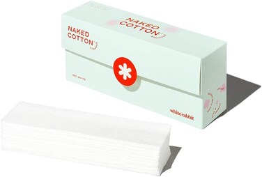 White Rabbit - NAKED COTTON Stripped - Customized Sheet Mask Treatments - Create Own Face Mask Soaked in Toner, Serum, Essence - 100% Cotton, Unbleached, Lint-Free - Natural &amp; Cruelty-Free - 180 Count
