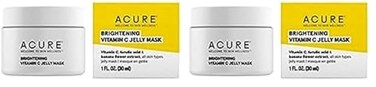 Acure Brightening Vitamin C Jelly Mask   100% Vegan   For A Brighter Appearance   Ferulic Acid &amp; Banana Flower Extract   All Skin Types   1 Oz (Pack of 2)