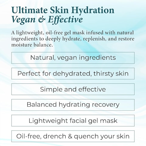 Florencia Aloe &amp; Azulene Hydrating Gel Mask - Oil-Free Hydration for Dry, Dehydrated Skin - Soothing Recovery Mask with Hyaluronic Acid, Green Tea, Aloe &amp; Azulene, 2 oz