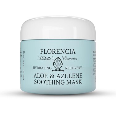 Florencia Aloe &amp; Azulene Hydrating Gel Mask - Oil-Free Hydration for Dry, Dehydrated Skin - Soothing Recovery Mask with Hyaluronic Acid, Green Tea, Aloe &amp; Azulene, 2 oz