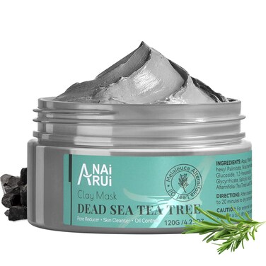 ANAI RUI Dead Sea Mud Mask with Tea Tree Oil &amp; Salicylic Acid, Charcoal, Blackhead Remover, Pore Cleanser, Great for Acne-Prone Oily Skin, Detox Acne Face Mask for Women and Men