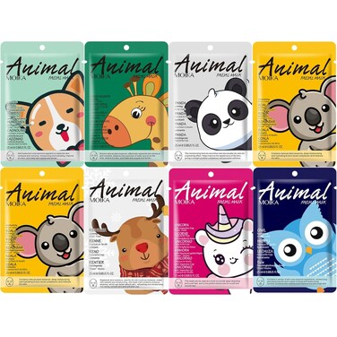 8 Pcs Facial Masks - Face Mask Sheets - Face Mask Skin Care - Sheet Masks with Hyaluronic Acid &amp; Plant Extract - Face Mask Pack for Women with Cute Animal Package, Moisturize,Nourish,Hydrate,Smooth