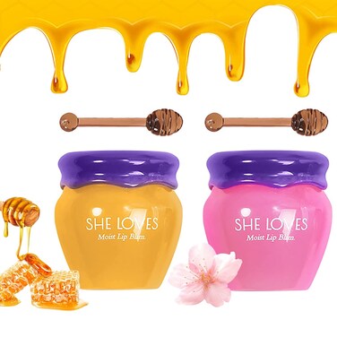 Sakura &amp; Honey Lip Mask with Stick, Day &amp; Night Repair Deep Moisture and Fade Lip Lines, Rich in Vitamin E &amp; Cherry Blossom Extract Beeswax Essence Natural Lip Enhancer Care Sleeping Lip Mask