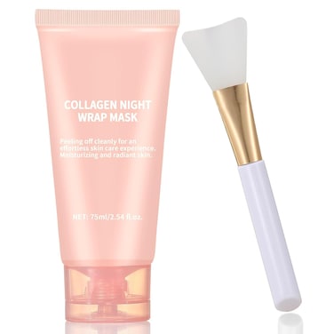 Collagen Night Wrapping Mask Peel-Off Overnight Collagen Face Mask - Deeply Hydrates &amp; Firming &amp; Glowy - Reduce Sagging &amp; Wrinkle For Glowing Skin 2.54 fl.oz with Mask Applicator
