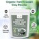 Organic French Green Clay Powder Powder   Natural Green Face Mask Powder   French Green Clay for DIY Beauty   No Preservatives  Chemical Free   100% Raw   114 Grams (4 OZ)