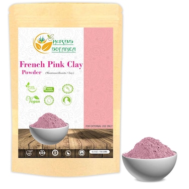 Herbs Botanica French Pink Clay/Rose Clay Powder Montmorillonite Kaolin Clay Powder Healing Clay for Face Mask Skin Care Detox, For Soap Making Clay French Skincare150 gms / 5.3 oz