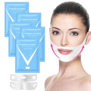 5PCS Bloskin Double Chin Mask Reusable,Bloskin Lifting Face Mask,Bloskin Double Chin Mask, Bloskin Lift,V Line Lifting Mask for All Skin Types,V Shape Face Lift Mask for Lifting and Firming the Face