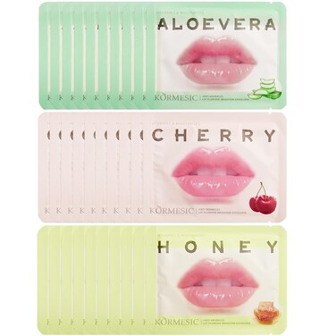 30 Pcs Collagen Crystal Lip Masks, Honey &amp; Cherry &amp; Aloevera Lip Care Gel Pads Treatment, Moisturizing &amp; Reducing Chapped, Anti-Aging &amp; Wrinkles Lip Patches, Remove Dead Skin