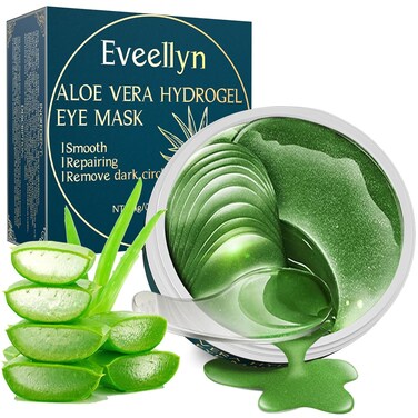 Under Eye Patches (60PCS), Aloe Vera &amp; Collagen Eye Mask, Eye Patches for Puffy Eyes, Anti-Aging Eye Mask for Puffiness, Under Eye Mask for Dark Circles and Eye Bags, Hydrating Eye Gel Pads(green)