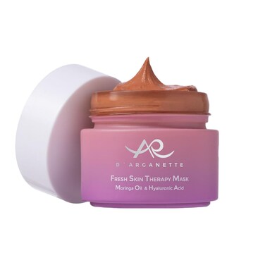 D'Arganette Fresh Skin Therapy Clay Mask with Moringa Oil &amp; Hyaluronic Acid - Face Cleansing Mask Evens Skin Tone &amp; Cleans Pores to Brighten Dull Skin &ndash; 3.4 oz- Made in USA