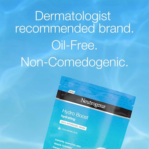 Neutrogena Hydro Boost Moisturizing &amp; Hydrating 100% Hydrogel Sheet Mask, Face Mask for Dry Skin with Hyaluronic Acid, Gentle &amp; Non-Comedogenic, 1 oz, 12 Pack