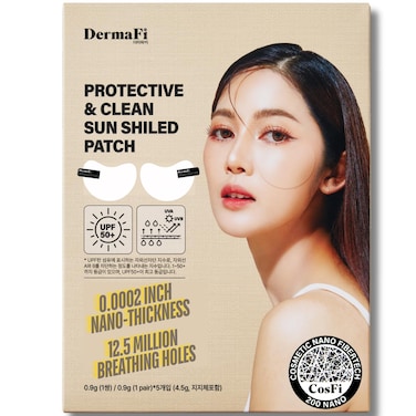 [DermaFi] Protective &amp; Clean Sun UV Shield Patch Breathable and Transparent Patch (0.0002 inches nano-thickness) 1pair* 5pack, Korean Beauty (Adult)