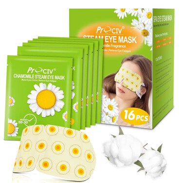 ProCIV 16 Packs Steam Eye Masks for Dry Eyes Heating Eye Mask Warm Compress for Eyes Relief Stress, Eye Fatigue SPA Essential Self Heating Moist Sleep Mask Women's Day Gift