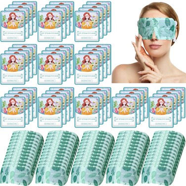 60 Pcs Disposable Steam Heated Eye Mask Bulk for Dry Eyes Spa Warming Mask with Warm Moist Warm Compress for Stress Dark Circle Relief Sleep and Puffiness (Unscented)