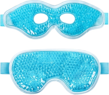 2PCS Gel Eye Mask, Cold Compress Gel Beads Eye Mask, Reusable Cooling Ice Mask for for Puffy Eyes, Dark Circles, Headaches, Migraine, Stress Relief