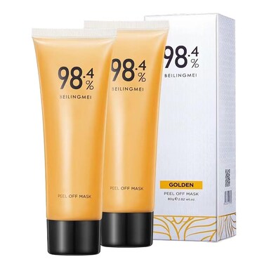 2 PCS Gold Peel Off Mask, 24 k Gold Face Mask, 24K Gold Peel Off Mask, Anti-Aging Gold Face Mask for Moisturizing Removes Blackheads
