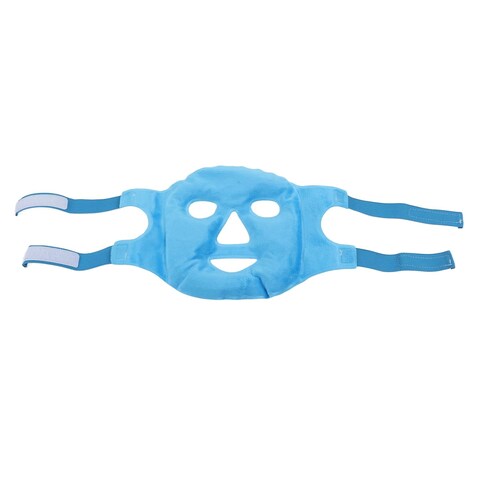 Hot and Cold Gel Bead Full Facial Mask Gel Face Mask Stress Relief Ice Face Mask for Sleeping (Dark Blue)