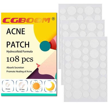 Acne Patch Pimple Patch, 2 Sizes 108 Patches Acne Absorbing Cover Patch, Hydrocolloid Invisible Acne Patches For Face Zit Patch Acne Dots Salicylic Acid,Niacinamide