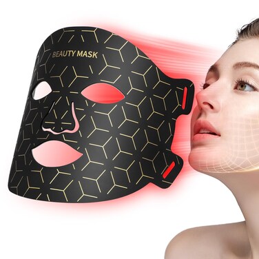 Red Light Therapy Mask for Face, 7-1 Colors LED Facial Skin Care Mask At Home, Black