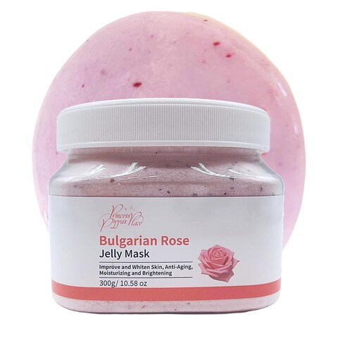 Princess Pippa&#39;s Place Bulgarian Rose Jelly Mask Powder- Jelly Face Mask Peel Off- Hydrating, Moisturizing, Anti-Aging Jelly Mask for Face Glowing and Radiant Skin- 300G/10.58 Oz