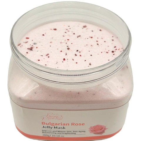 Princess Pippa&#39;s Place Bulgarian Rose Jelly Mask Powder- Jelly Face Mask Peel Off- Hydrating, Moisturizing, Anti-Aging Jelly Mask for Face Glowing and Radiant Skin- 300G/10.58 Oz