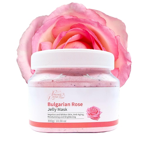 Princess Pippa&#39;s Place Bulgarian Rose Jelly Mask Powder- Jelly Face Mask Peel Off- Hydrating, Moisturizing, Anti-Aging Jelly Mask for Face Glowing and Radiant Skin- 300G/10.58 Oz