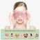 Natural Jade Eye Mask and Rose Quartz Eye Mask Set - Soothing &amp; Relaxing Alleviate Puffiness and Migraines with Cooling and Warming Therapy (2 Pcs)