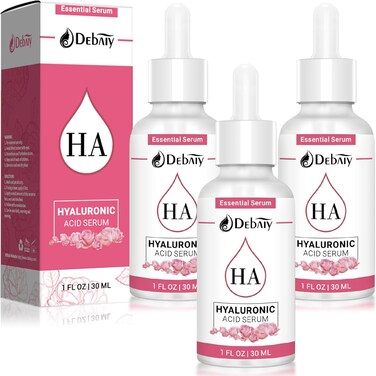 DEBAIY 3 Pack Rose Hyaluronic Acid Serum for Face Moisturizing Anti-Aging Serum -(1fl.oz 30ml)