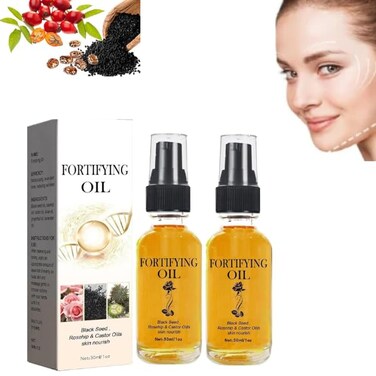 Rosehip Oil Black Seed Oil and Castor Oil Face Serum, Castor Oil Black Seed Oil Rosehip Oil Face Serum,Facial Moisturizer Organic Natural Face Oil（2pcs)