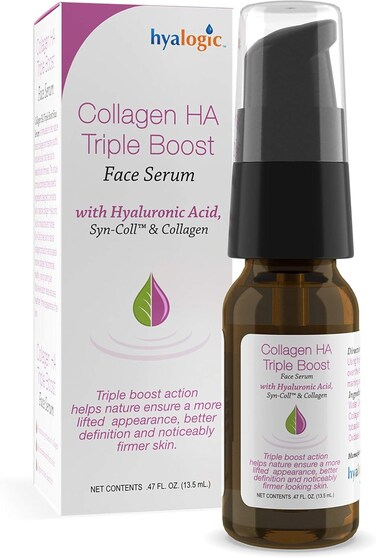 Hyalogic HA Collagen Serum - Triple Boost Face Serum for Skin Care - Peptides Serum for Face, Youthful Firmness &amp; Elasticity Collagen Boost, Fragrance &amp; Paraben Free Marine Collagen Serum 0.47 FL OZ