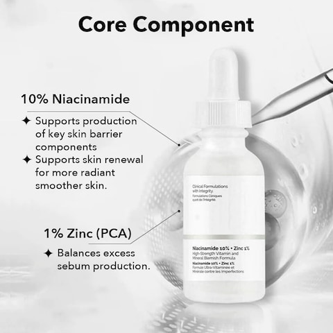 Niacinamide 10% + Zinc 1% Serum for Face, Anti Aging Serum, Hydrating Serum for Moisturize Skin, Oil Control, Pores Reducer, Reduces Skin Dullness , Niacinamide Face Serum for Women and Men