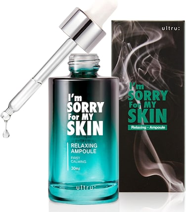 I'M SORRY FOR MY SKIN Facial Skin Ampoule, Korean Skin Care Serum for Face with Centella Asiatica and Hyaluronic Acid, Moisturizing &amp; Glowing Effect (Relaxing Ampoule First Calming)