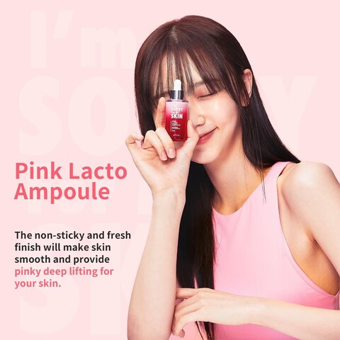 I&#39;M SORRY FOR MY SKIN Facial Skin Ampoule, Korean Skin Care Serum for Face with Centella Asiatica and Hyaluronic Acid, Moisturizing &amp; Glowing Effect (Pink Lacto Ampoule)