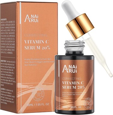 ANAIRUI Vitamin C Serum 20%, with Hyaluronic Acid, Vitamin E, Increase Firmness, Reduce Fine Lines, Wrinkles,Dark Spots, Uneven Skin Tone 1FL. OZ