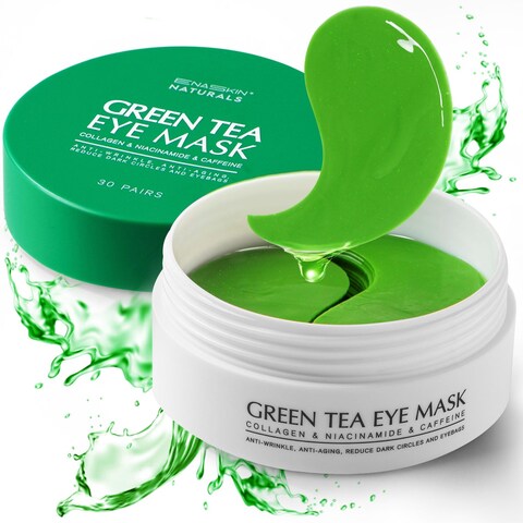 Under Eye Patches Dark Circles: 30 Pairs Collagen Eye Masks for Wrinkles and Puffy Eyes - Green Tea Eye Skin Care Gel Pads - Eye Bags/Fine Line Treatment for Men and Women