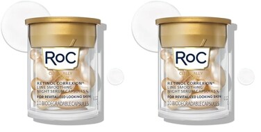 RoC Retinol Correxion Line Smoothing Night Serum Capsules, Daily Anti-Aging Skin Care Treatment for Fine Lines, Dark Spots, Acne Scars, 10 Count (Pack of 2)