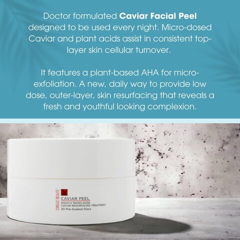 Consult Beaute Caviar Peel - Nightly Micro-Dose Skin Resurfacing Treatment - Exfoliator for Face - Phytic Acid - Salicylic Acid - Blackheads - Fine Lines - Large Pores - Pre-Soaked Discs 30 Count