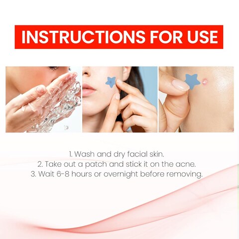 Star-Shaped Acne Patches for Face - Cute Pimple Patches with Hydrocolloid, Tea Tree Oil &amp; Hyaluronic Acid   Gentle Overnight Spot Treatment for Skin Repair