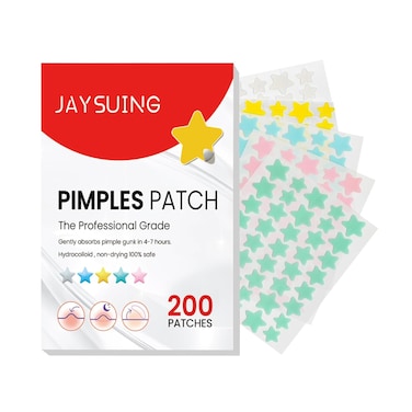 Star-Shaped Acne Patches for Face - Cute Pimple Patches with Hydrocolloid, Tea Tree Oil &amp; Hyaluronic Acid   Gentle Overnight Spot Treatment for Skin Repair