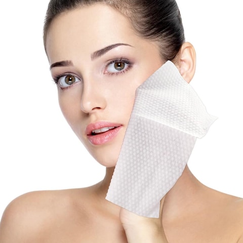 1 Pack 100 Count Thick &amp; Absorbent Cotton Dry Wipes Cotton Face Tissue Disposable Dry Wipes Unscented Chemical Free Face Towelette Dry and Wet Use Cleansing Wipe Makeup Remover