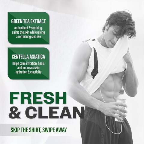 TADA Men - Face Wipes for Men &amp; Body Wipes for Adults No Rinse, Face Cleansing Wipes &amp; Body Cleansing Wipes for Adults Bulk Gym, Running, &amp;Outdoor Activities - Green tea &amp; Hyaluronic (10PK Green tea)