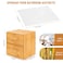 Bamboo Box with Makeup Remover Wipes, 50 PCS XL Disposable Face Towels, Wash Cloths for Your Face and Body, Double-drawer Bamboo Container for Face Towelettes (Bamboo Container, 50 Face Cloths)