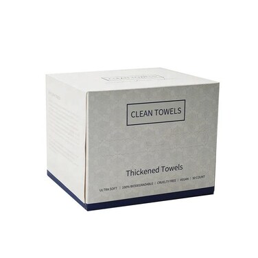 Clean Towels XL,100% Biobased Material, Vegan and Cruelty Free, Dermatalogist- approved, disposible facial washcloth, Ultra Soft Cleansing, Makeup Removal, Eco pure Towels.