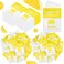 200 Pcs Lemon Wet Wipes Individually Wrapped Moist Towelettes Essential Oil Hand Wipes Bulk Single Use for Travel Clean Hands Sensitive Skin Backpacking Anti-sensitive Wipes Camping