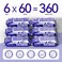 Flushable Wipes, Wet Wipes for Adults, Hypoallergenic, Pure and Caring for The Skin, 99% EDI Pure Water + Aloe Vera + Vitamin E (6 Pack of 60 Counts - 360 Wipes Total)