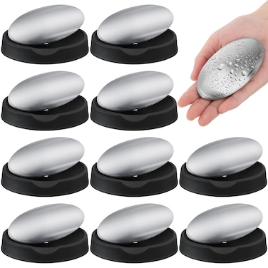 10 Pack Stainless Steel Soap Bar, Deodorant Metal Soap Bar Silver Soap Odor Remover Wash Your Hands to Remove Smell Like Onion, Fish or Garlic